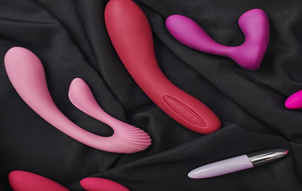 different types of vibrators on a black background